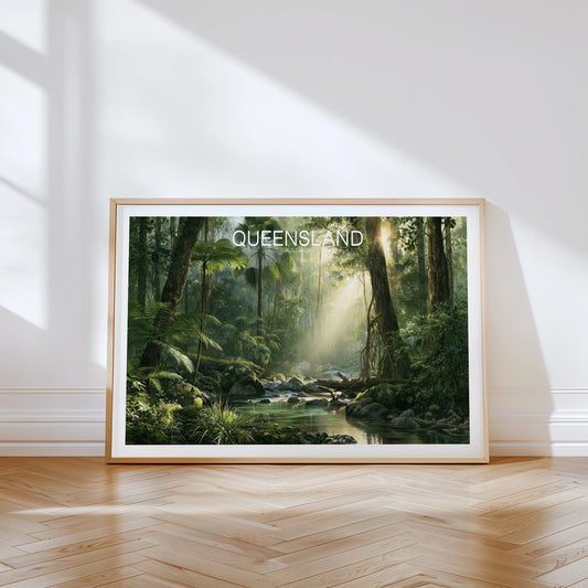 Queensland Australia Rainforest Travel Poster – Australia Wall Art Print