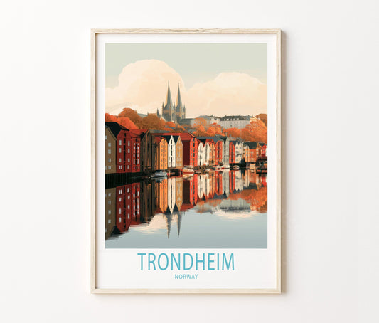 Trondheim Travel Poster – Norway Wall Art Print