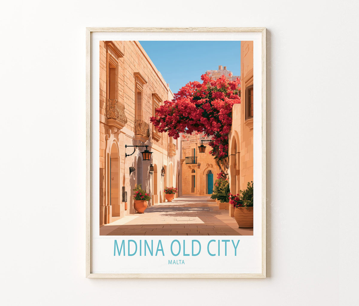 Mdina Travel Poster – Malta Wall Art Print