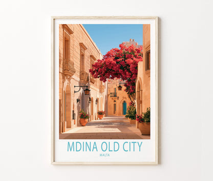 Mdina Travel Poster – Malta Wall Art Print