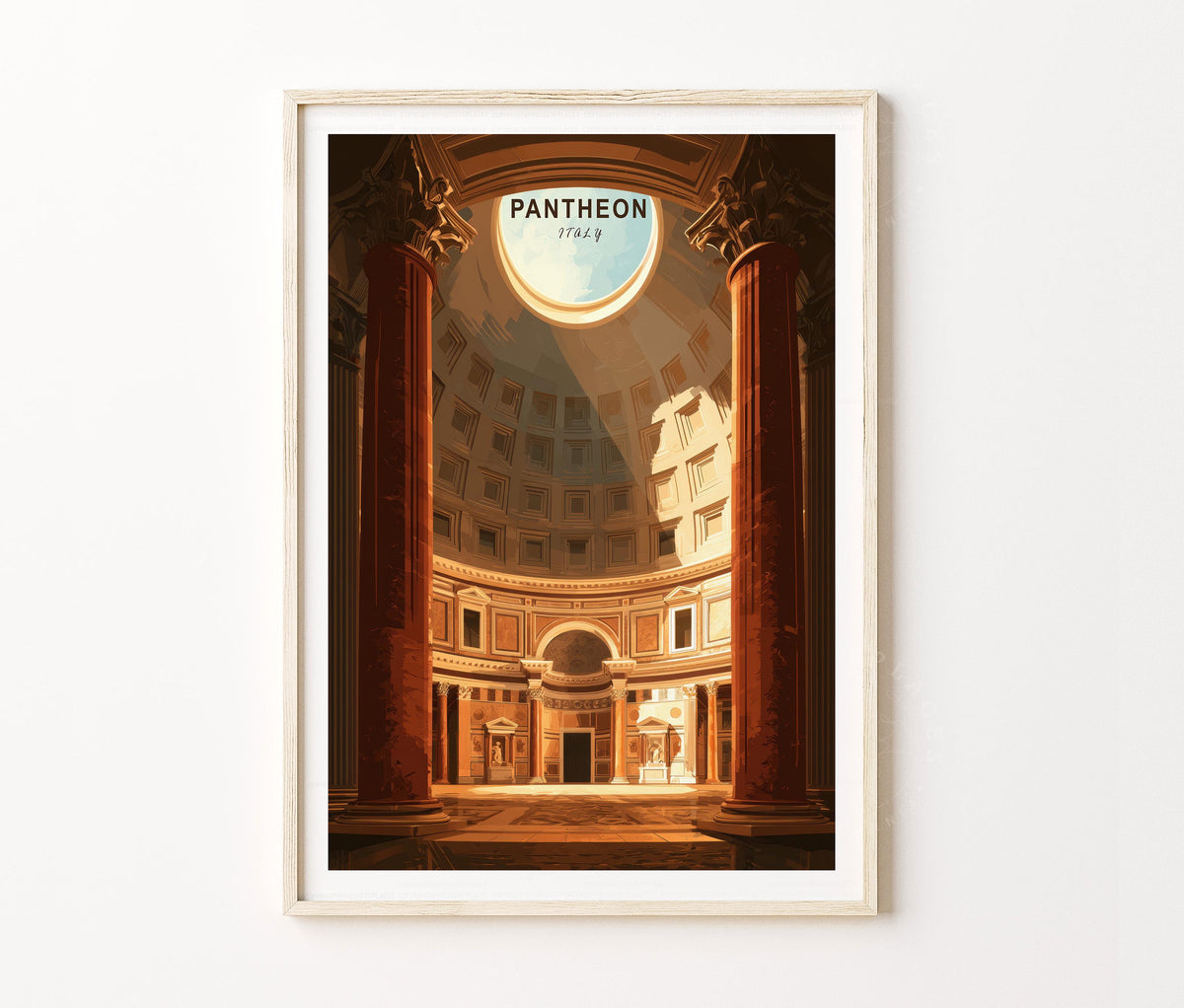 Pantheon Travel Poster – Rome Wall Art Print