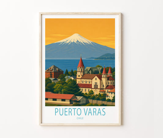 Puerto Varas Travel Poster – Chile Wall Art Print