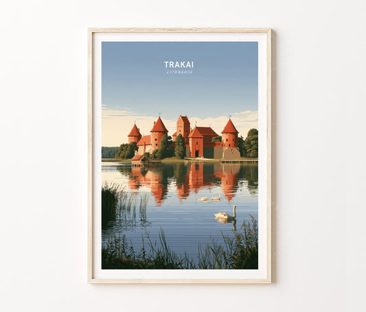 Trakai Travel Poster – Lakeside Wall Art Print