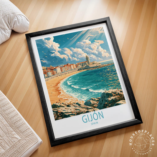 Gijón travel poster – view 2