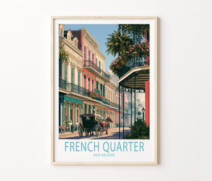 French Quarter New Orleans Travel Poster – USA Wall Art Print