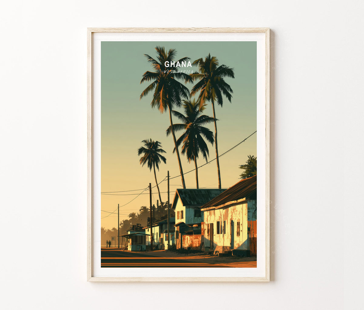 Ghana Travel Poster – West African Landscape Wall Art Print
