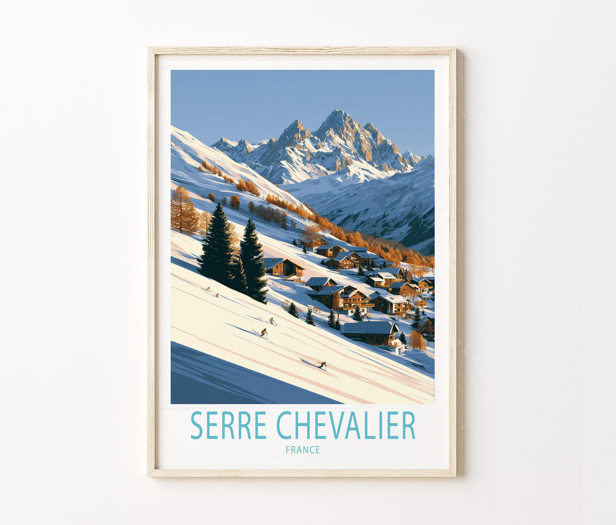 Serre Chevalier Travel Poster – Ski Alpine Winter Wall Art Print