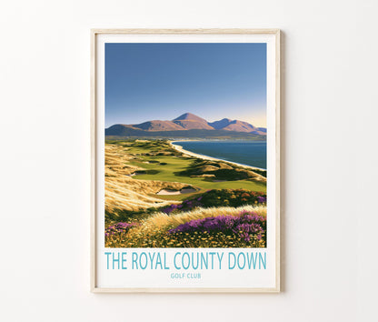 Royal County Down Travel Poster – Northern Golf Course Wall Art Print