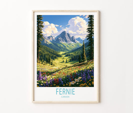 Fernie Travel Poster – British Columbia Wall Art Print