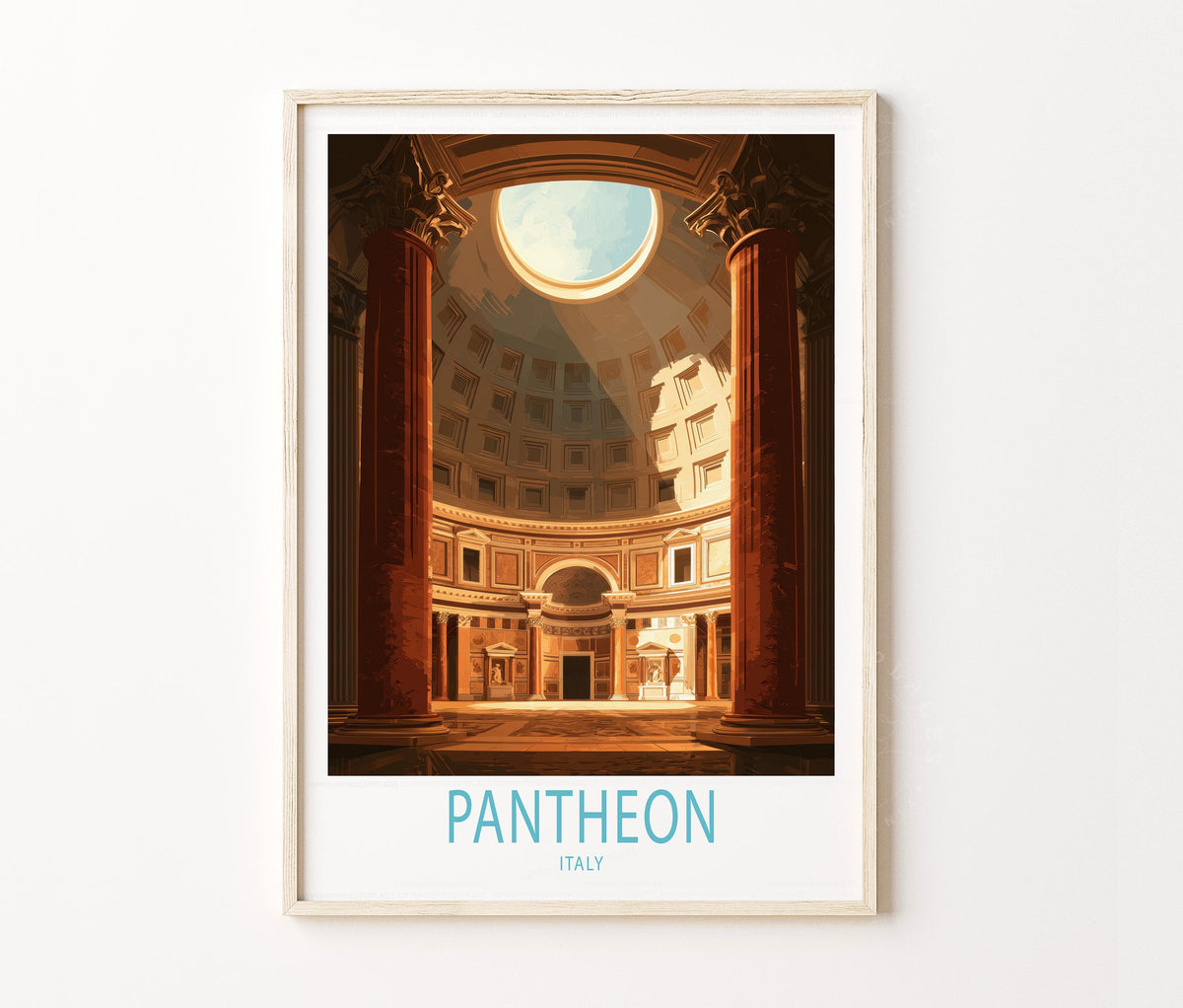 Pantheon Rome Travel Poster – Ancient Roman Wall Art Print