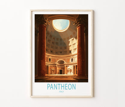 Pantheon Rome Travel Poster – Ancient Roman Wall Art Print