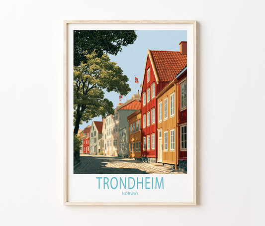 Trondheim Travel Poster – Norway Wall Art Print