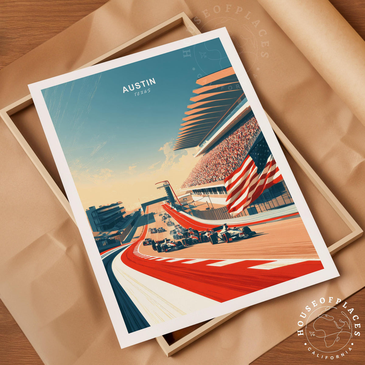 Austin Texas Racing travel poster – view 4