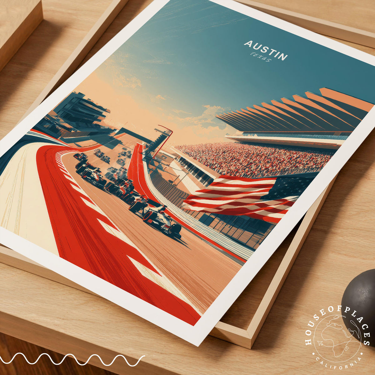 Austin Texas Racing travel poster – view 7