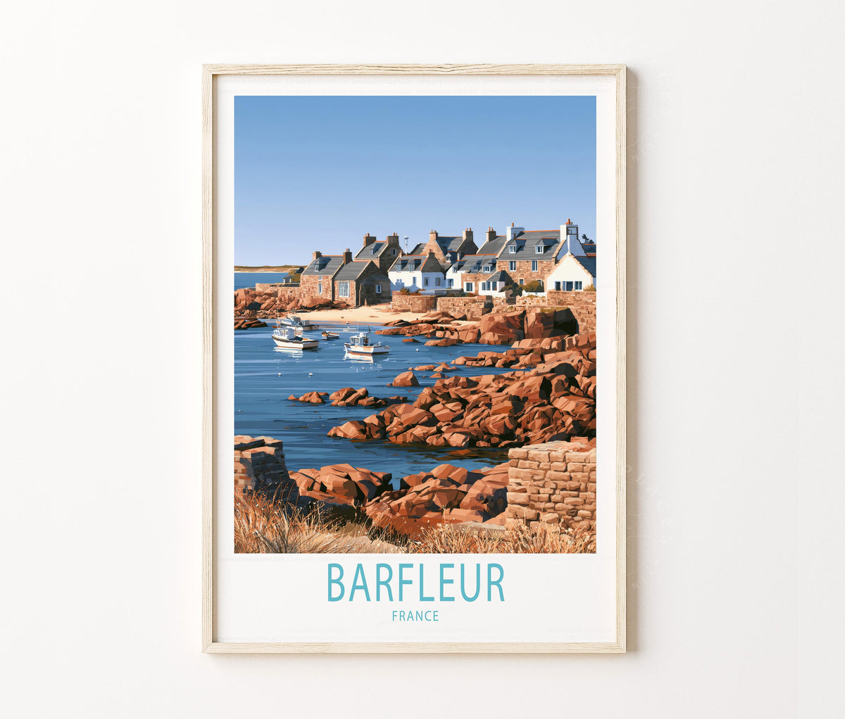 Barfleur Travel Poster – Normandy Wall Art Print