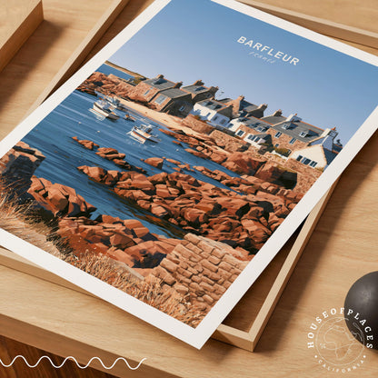Barfleur Normandy travel poster – view 7