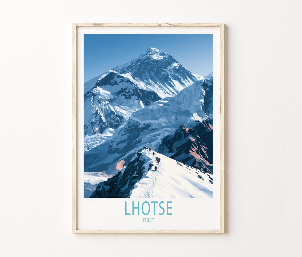 Lhotse Tibet Travel Poster – Snowy Himalayan Wall Art Print