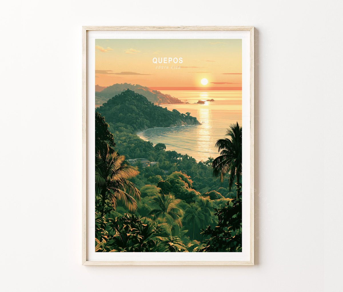 Quepos Travel Poster – Costa Rica Wall Art Print