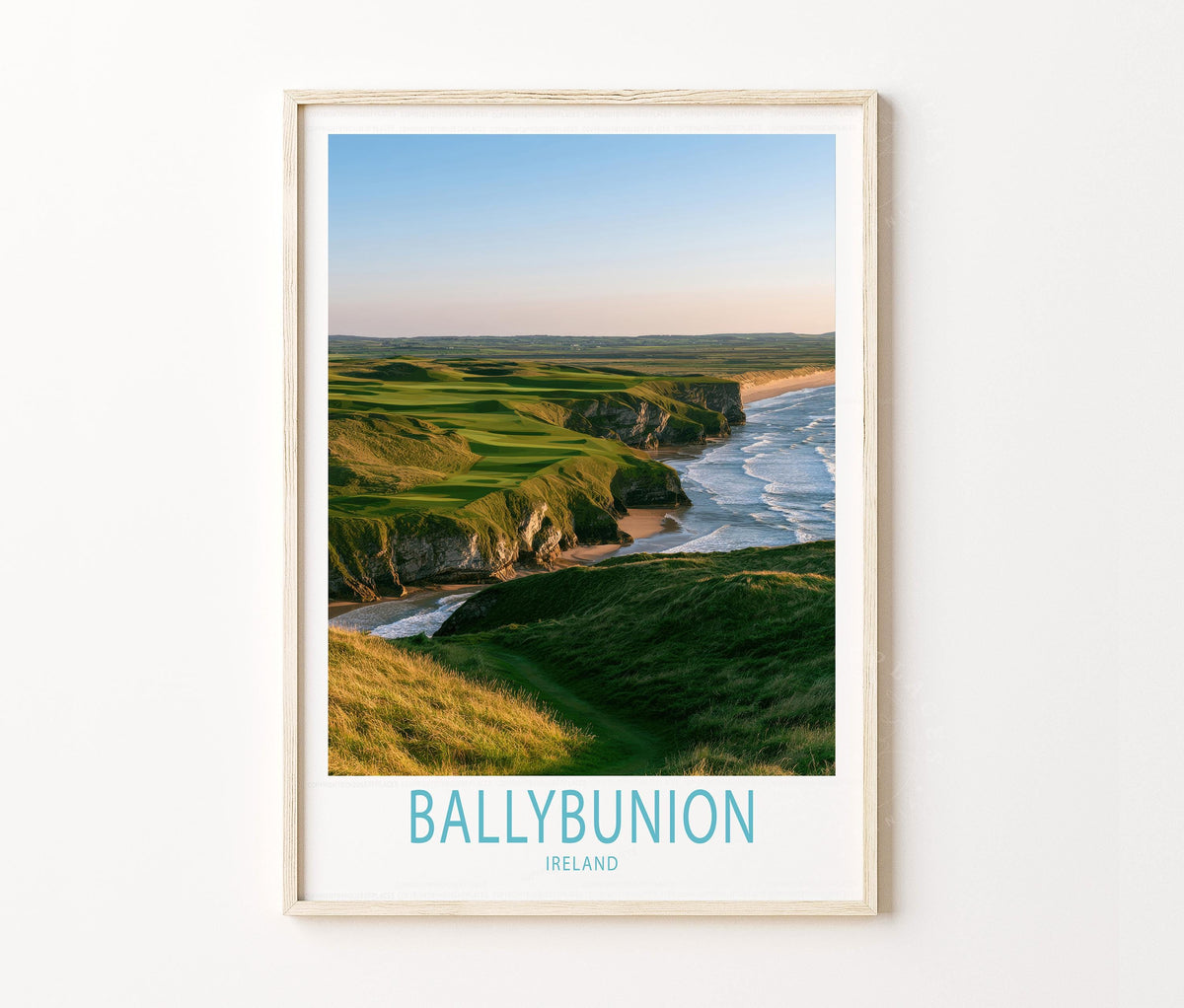 Ballybunion Travel Poster – Coastal Golf Course Atlantic Wall Art Print