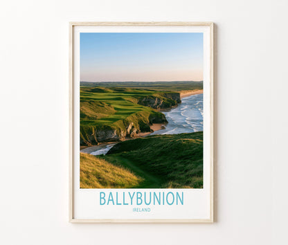 Ballybunion Travel Poster – Coastal Golf Course Atlantic Wall Art Print
