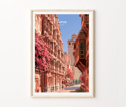 Jaipur Rajasthan Travel Poster – India Wall Art Print