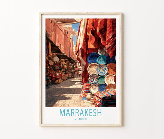 Marrakesh Travel Poster – Morocco Wall Art Print