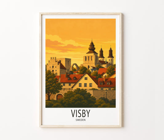 Visby Travel Poster – Sweden Wall Art Print