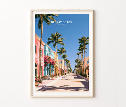 Delray Beach Travel Poster – Coastal Town Wall Art Print