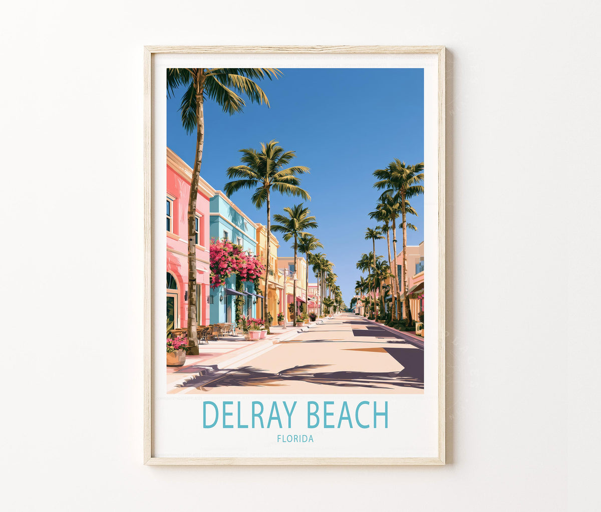 Delray Beach Travel Poster – Florida Wall Art Print