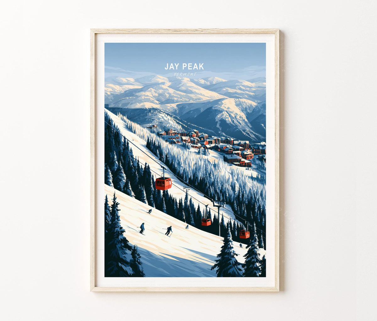 Jay Peak Travel Poster – Ski Winter Wall Art Print