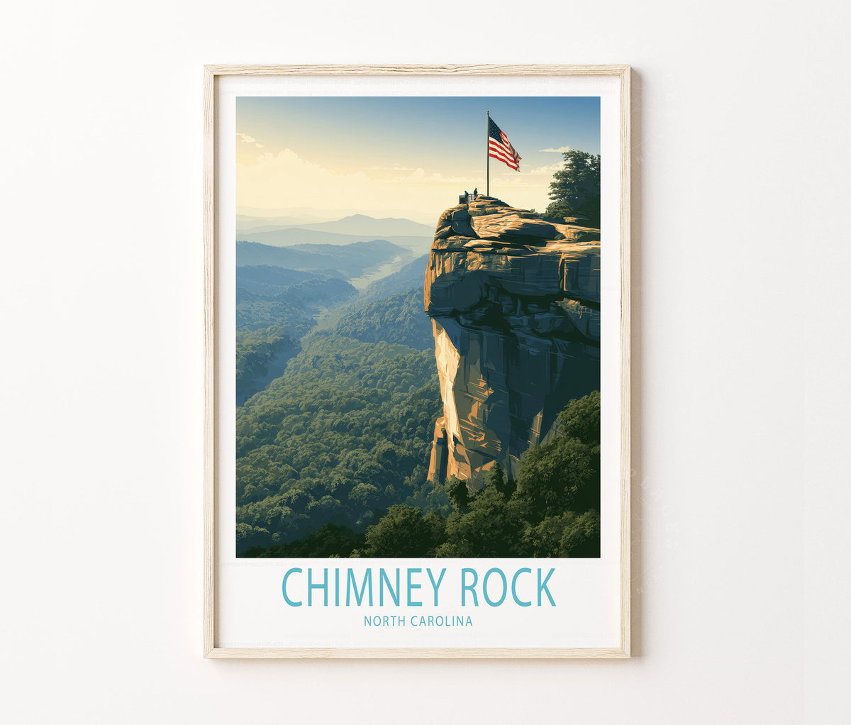 Chimney Rock Travel Poster – Valley Wall Art Print