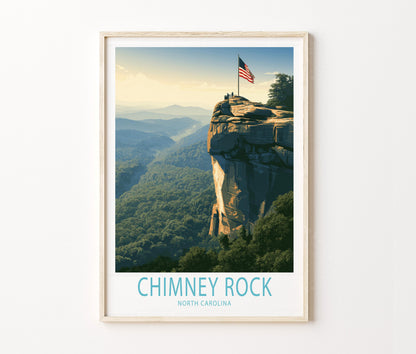 Chimney Rock Travel Poster – Valley Wall Art Print