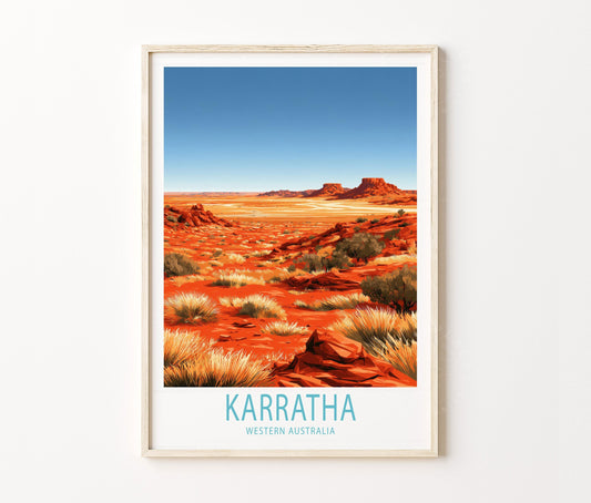 Karratha Travel Poster – Western Wall Art Print