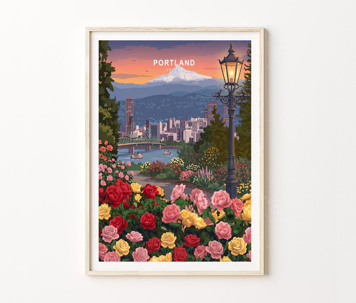 Portland Travel Poster – Oregon Wall Art Print