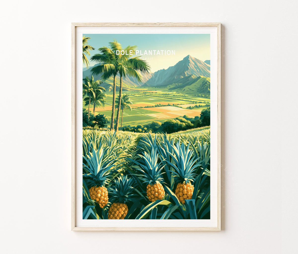 Dole Plantation Oahu Travel Poster – Pineapple Farm Tropical Wall Art Print