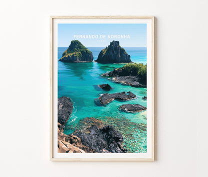 Fernando de Noronha Travel Poster – Island Landscape Wall Art Print