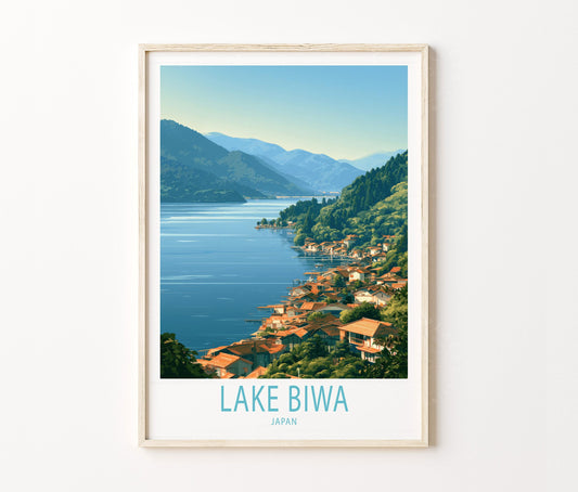 Lake Biwa Travel Poster – Japanese Wall Art Print