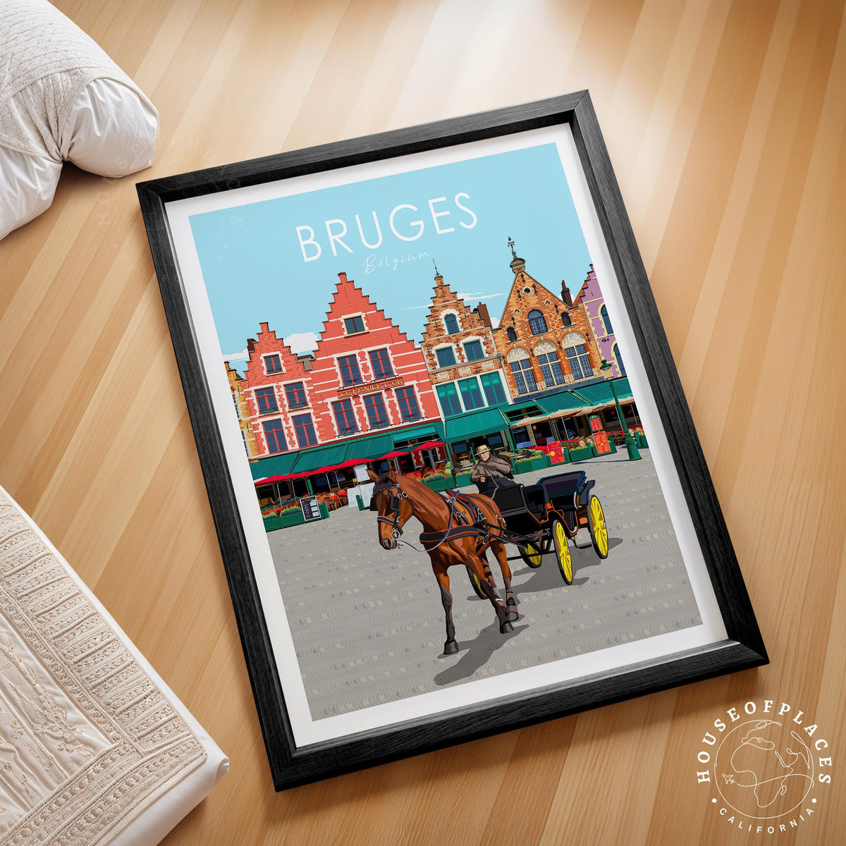 Bruges Travel Poster – Belgium Wall Art Print