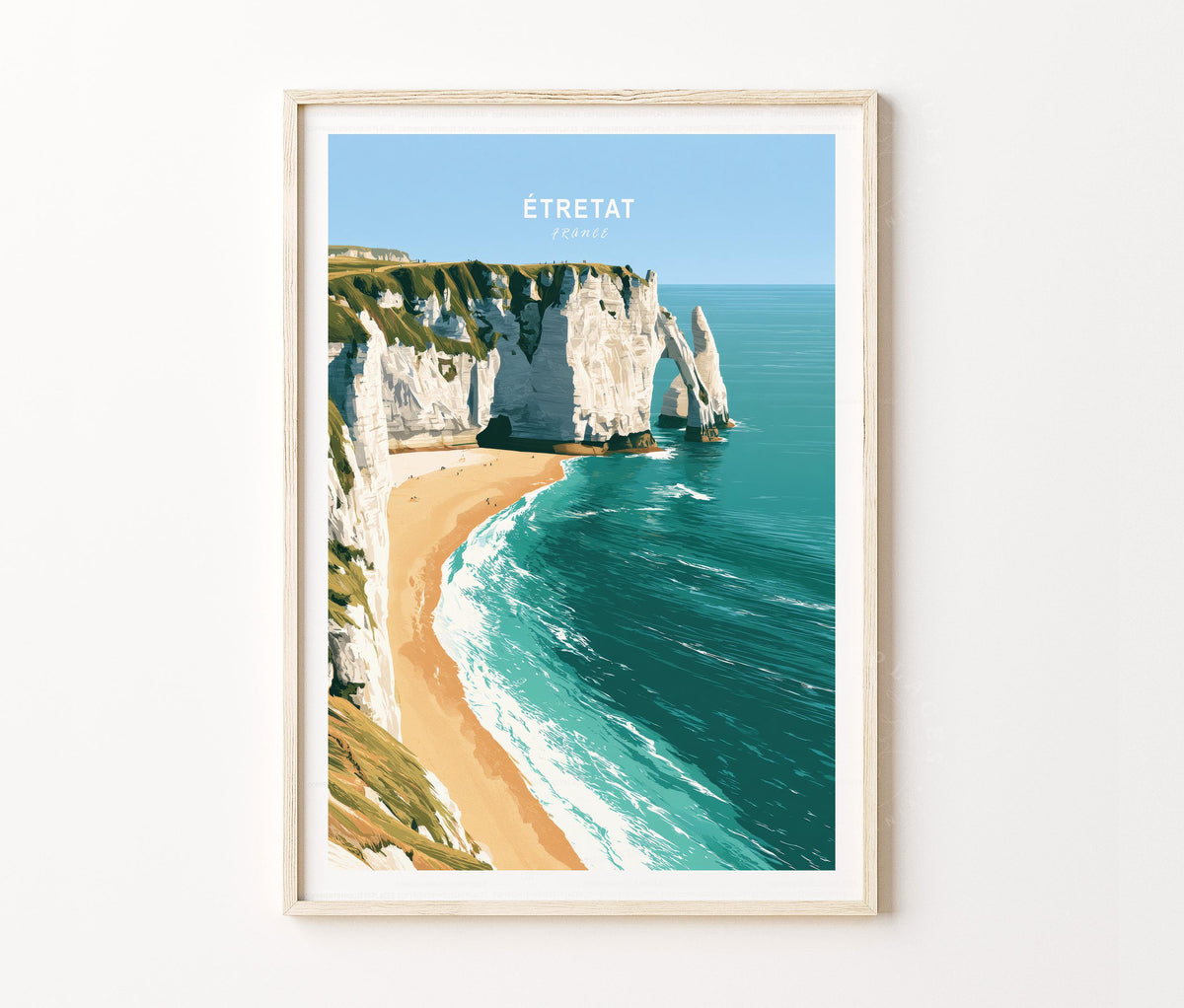 Étretat Travel Poster – French Seaside Wall Art Print