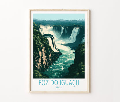 Foz Do Iguaçu Travel Poster – Iguazu Falls Wall Art Print