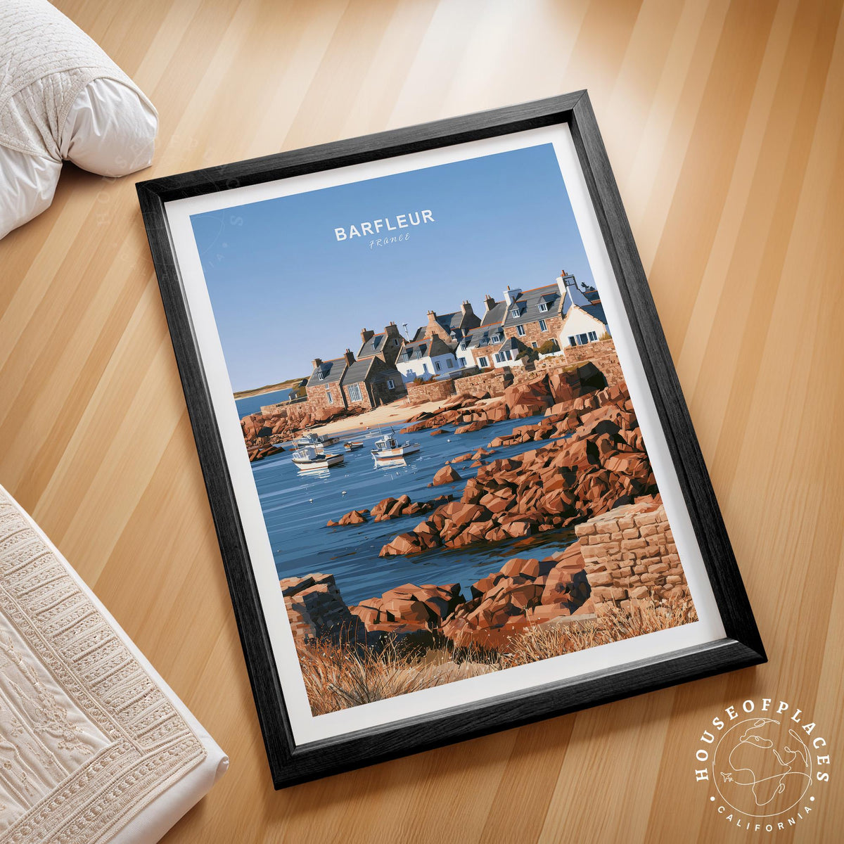 Barfleur Normandy travel poster – view 2