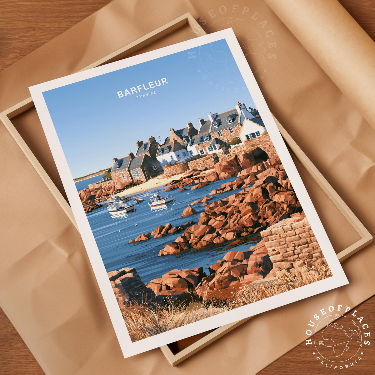 Barfleur Normandy travel poster – view 4
