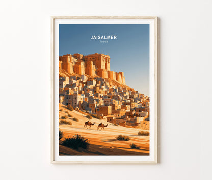 Jaisalmer Rajasthan Travel Poster – India Wall Art Print