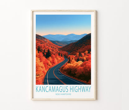 Kancamagus Highway Travel Poster – Autumn Wall Art Print