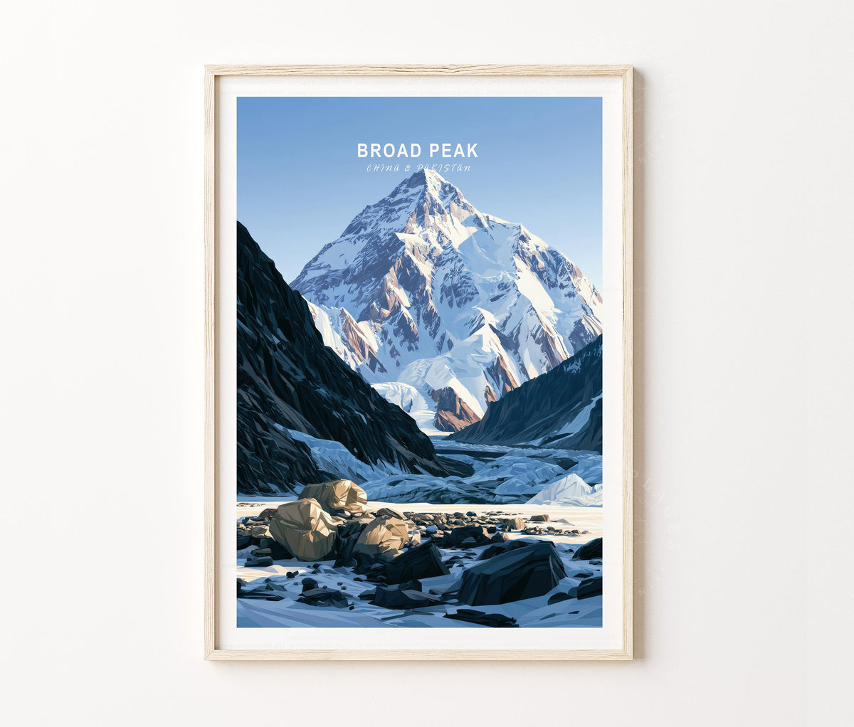 Broad Peak Travel Poster – Pakistan Wall Art Print
