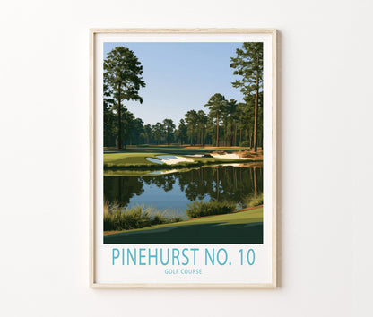 Pinehurst No. 10 Travel Poster – Golf Course Wall Art Print