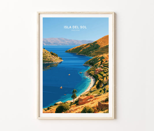 Isla del Sol Travel Poster – South Wall Art Print