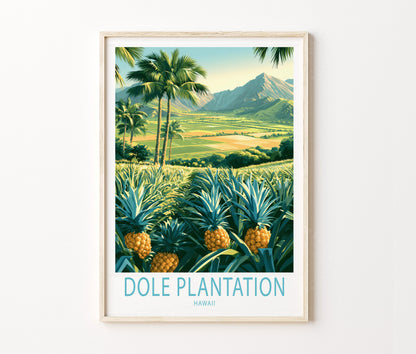 Dole Plantation Travel Poster – Oahu Pineapple Fields Wall Art Print