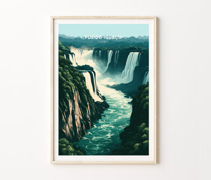 Foz Do Iguaçu Travel Poster – Iguazu Falls Wall Art Print
