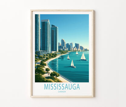 Mississauga Travel Poster – City Skyline Wall Art Print